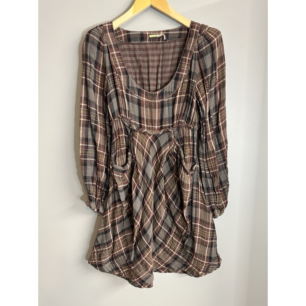 Max Studio Women's Size 8 Dress Plaid Prairie Cottagecore Lightweight‎ Pockets